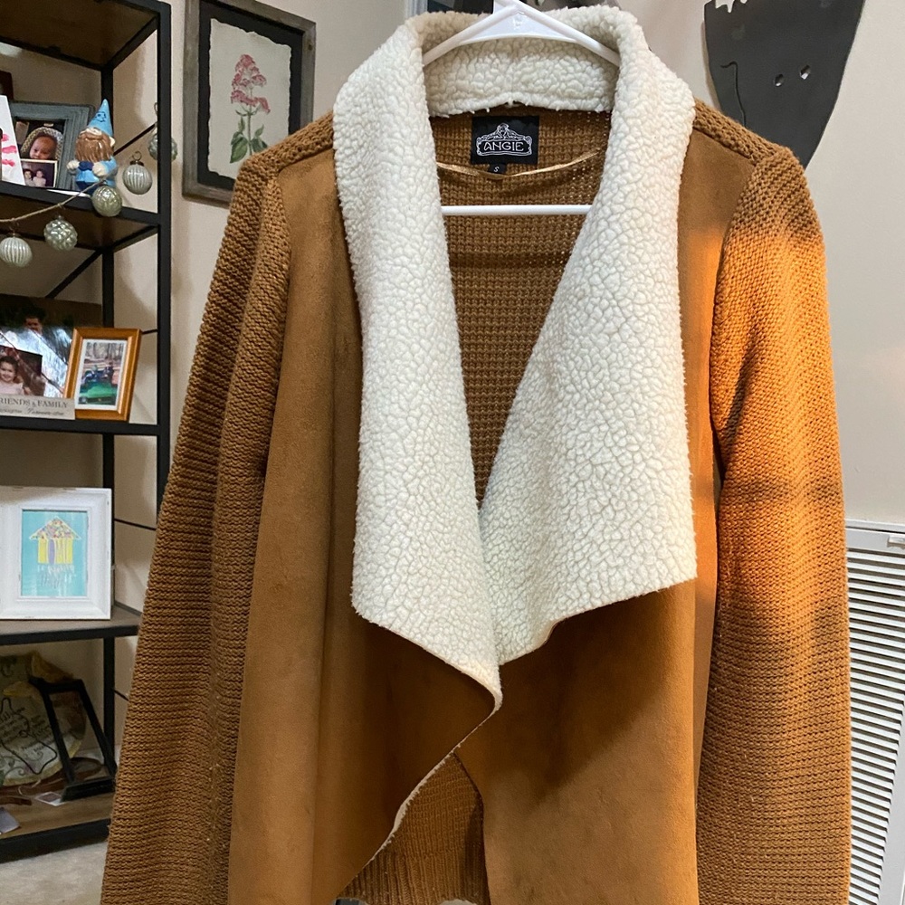 Suede, Sherpa, sweater Jacket Size S